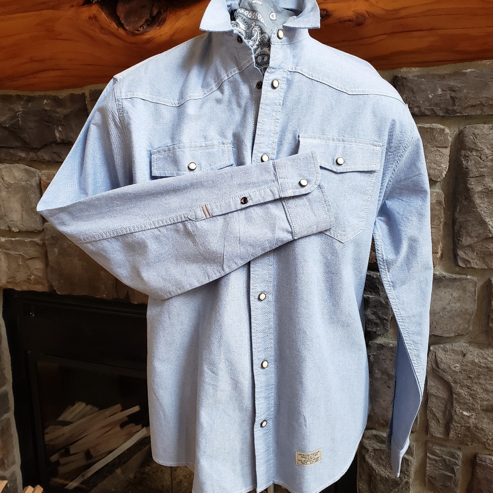 Jack South London pearl snap button western style shirt XXL